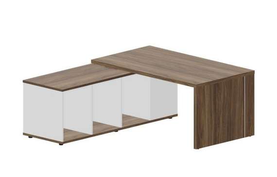 Стол на опорной сервисной тумбе (левый) 160(+0/15/30)х180х73.5см