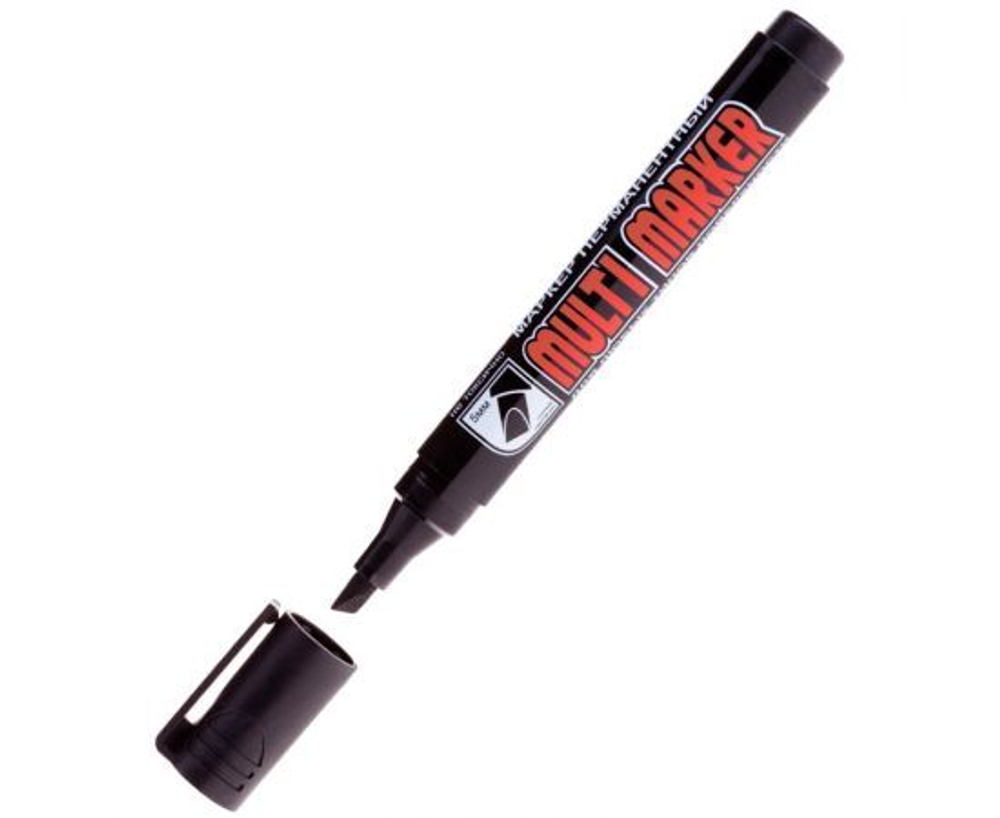 Маркер перманентный Crown 5 мм скошенный Multi Marker Chisel, черный (CPM-800CH)