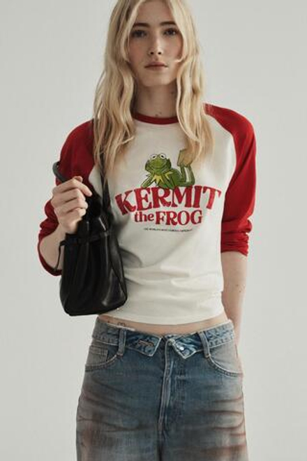 ZARA ФУТБОЛКА С ДЛИННЫМИ РУКАВАМИ THE MUPPETS ©DISNEY, БЕЛЫЙ