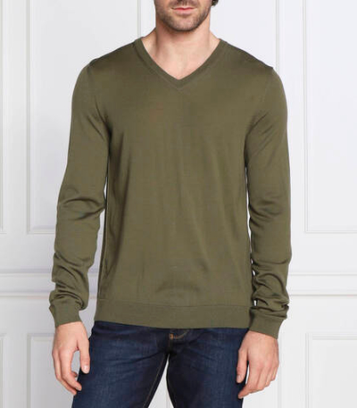 Хлопковый свитер melba-p BOSS BLACK - зеленый(50468261)