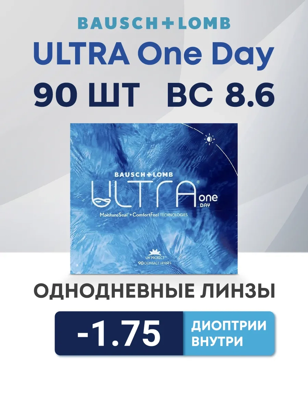 Однодневные контактные линзы Ultra ONE DAY (уп. 90 линз)