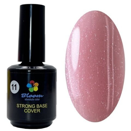 База Bloom Strong COVER жесткая №11 15мл (темно-розовая с блестками)
