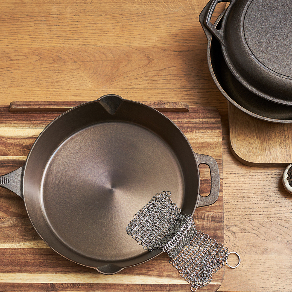 Губка кольчужная для чистки чугуна и нержавеющей стали, 20х15 см