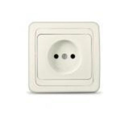 Розетка одноместная "UNIVersal" серия "Валери" б/з, с/у, 16А, 220В, "слоновая кость" (ivory)