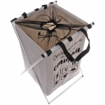 Корзина для белья складная Большая стирка 38*36*57 см серая