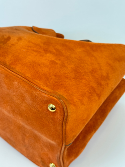 Сумка Prada Orange Suede Medium Double Handle Tote