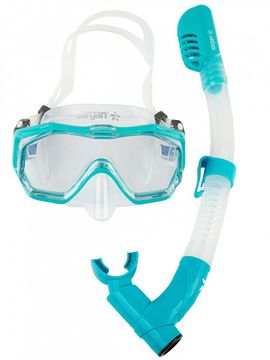 Набор детский маска+трубка в сумке Sargan Панорама-А kids прозрачный/бирюзовый