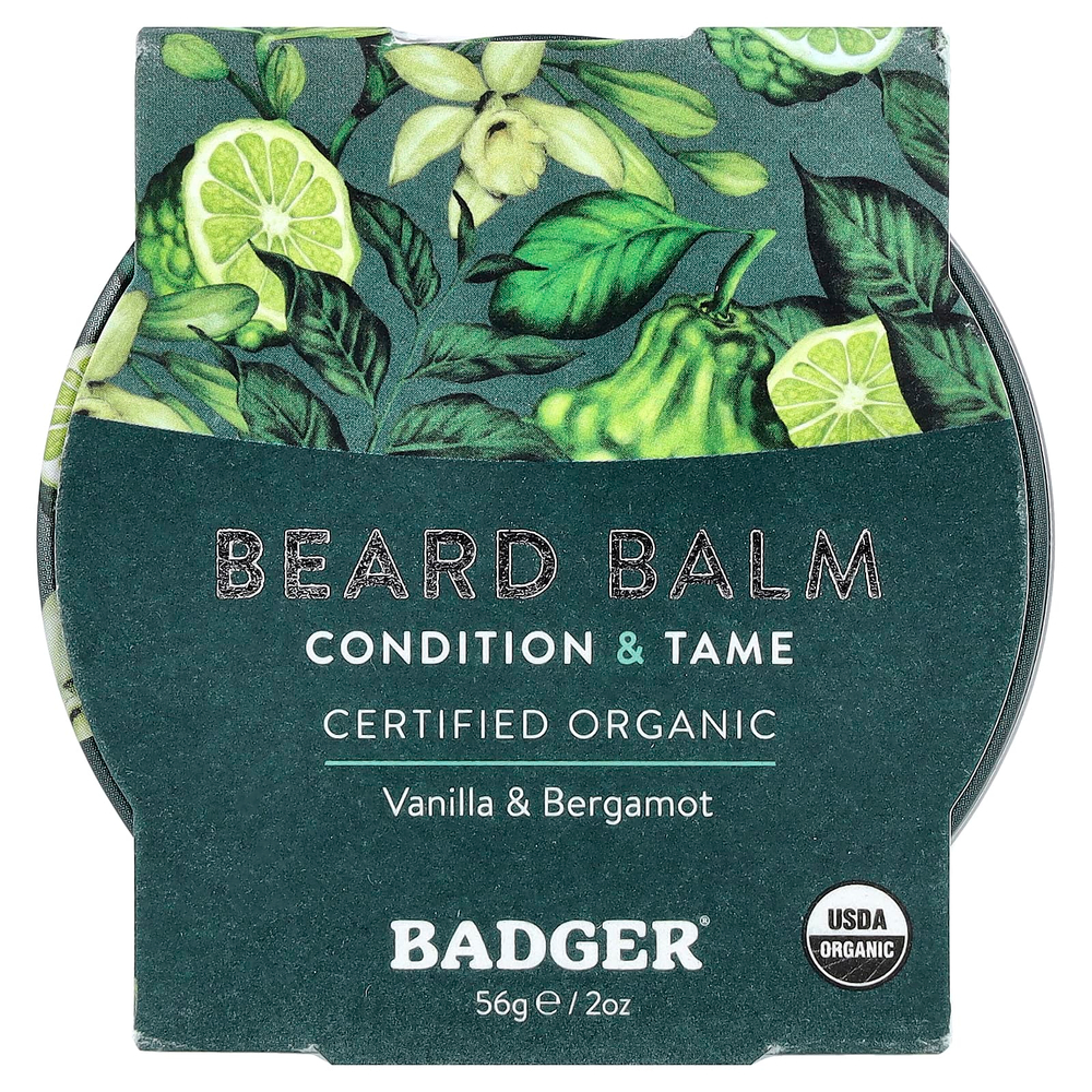 Badger, бальзам для бороды, бергамот и ваниль, 56 г (2 унции)