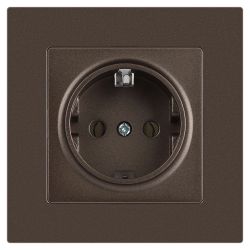 Розетка Intro Accent 6-202-08 2P+E Schuko 16А-250В IP20 СУ AL/CU бронза | Intro