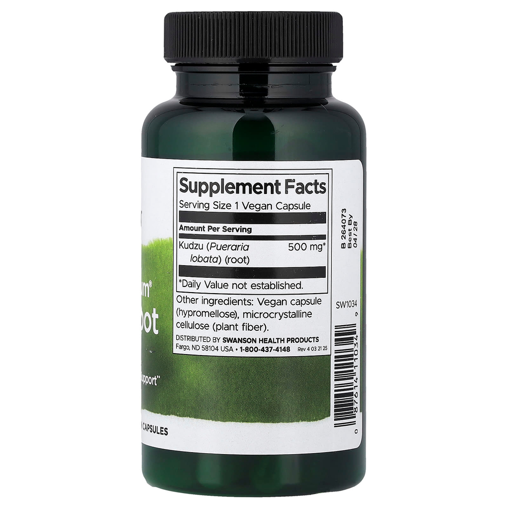 Swanson, Full Spectrum®, корень кудзу, 500 мг, 60 веганских капсул