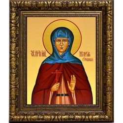 Мария Грошева послушница, преподобномученица. Икона на холсте.