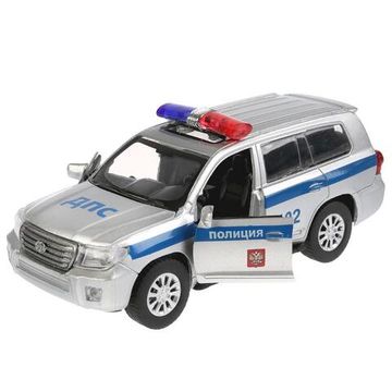 Машина металл TOYOTA LAND CRUISER ПОЛИЦИЯ длина 12,5 см, двери, инерц, кор. Технопарк