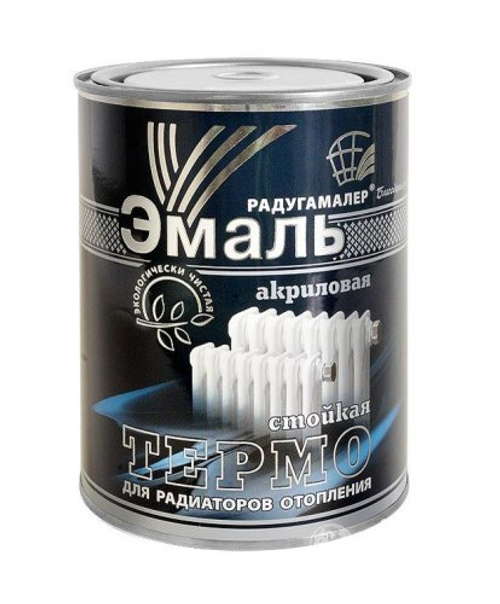 Эмаль акриловая для радиаторов белая 0,9кг Радуга