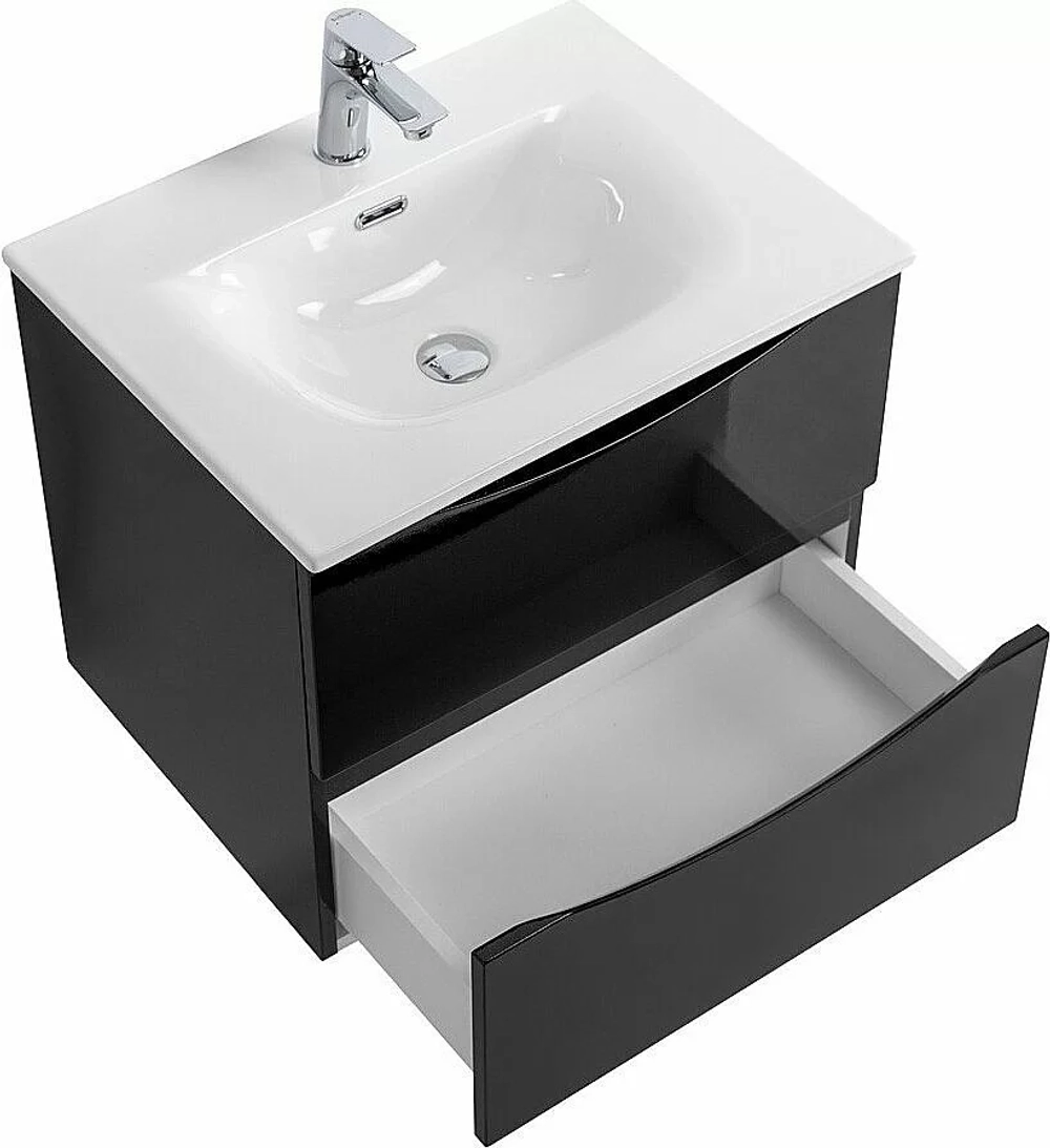 Тумба с раковиной BelBagno MARINO-CER-N-600-2C-SO-NL-P Nero Lucido
