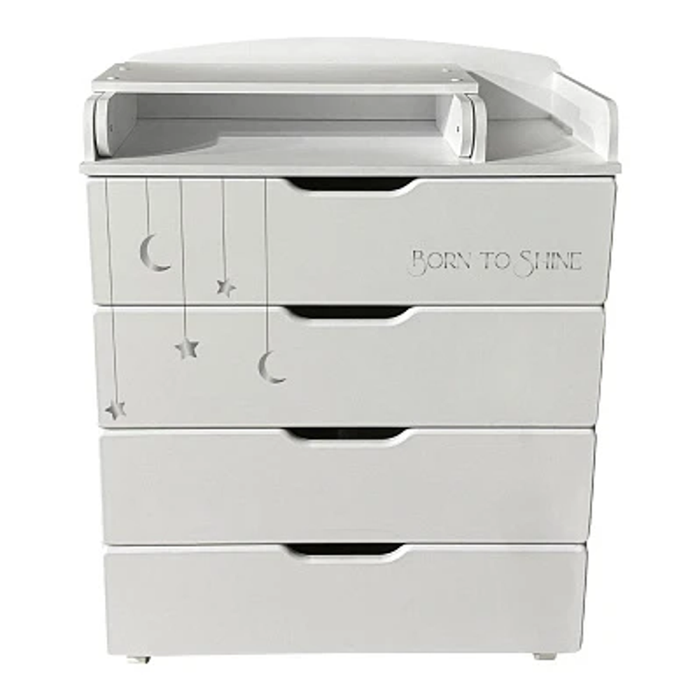 Комод детский с пеленальной доской Indigo Baby Line 800/4 ЛДСП, МДФ звездочки