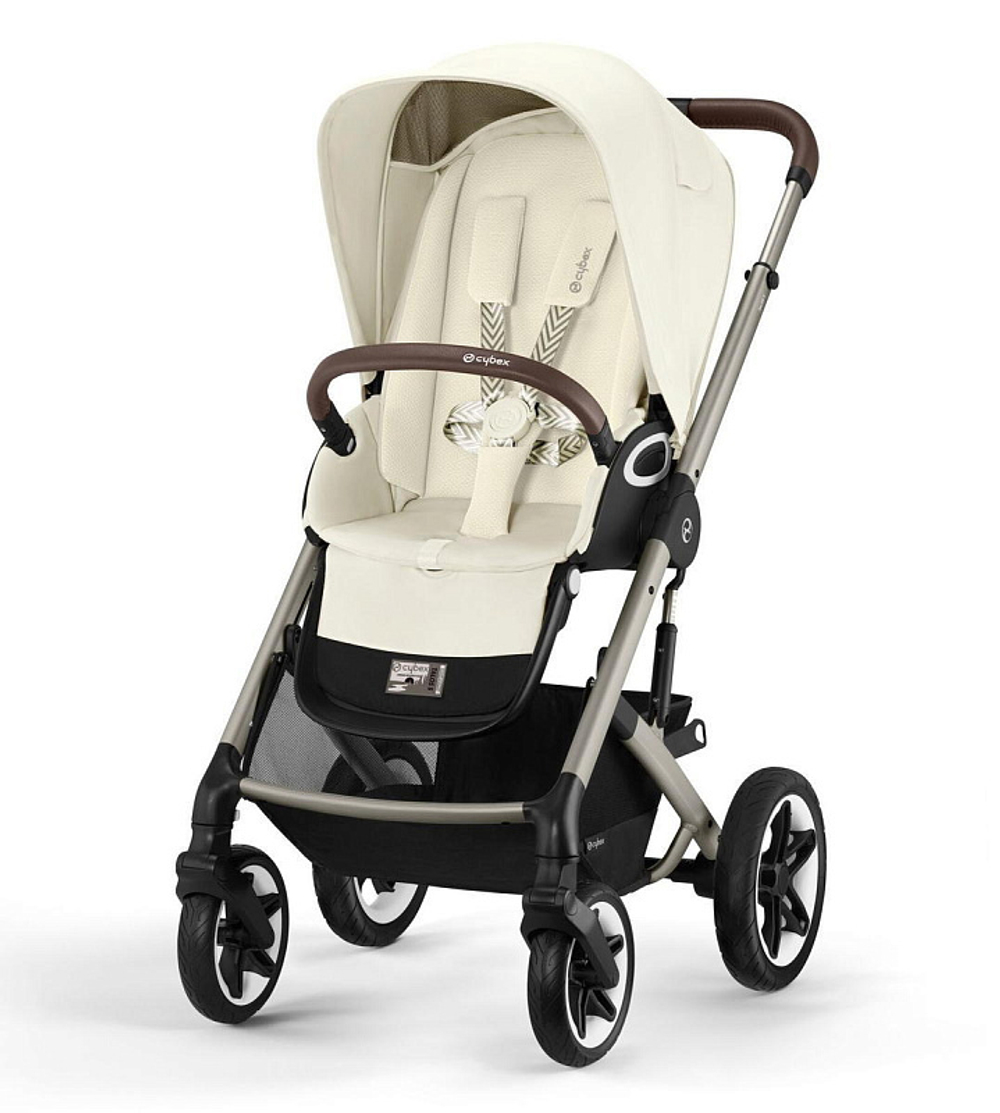 Коляска 2 в 1 Cybex Talos S Lux TPE Seashell Beige с дождевиками прогулочного блока и люльки