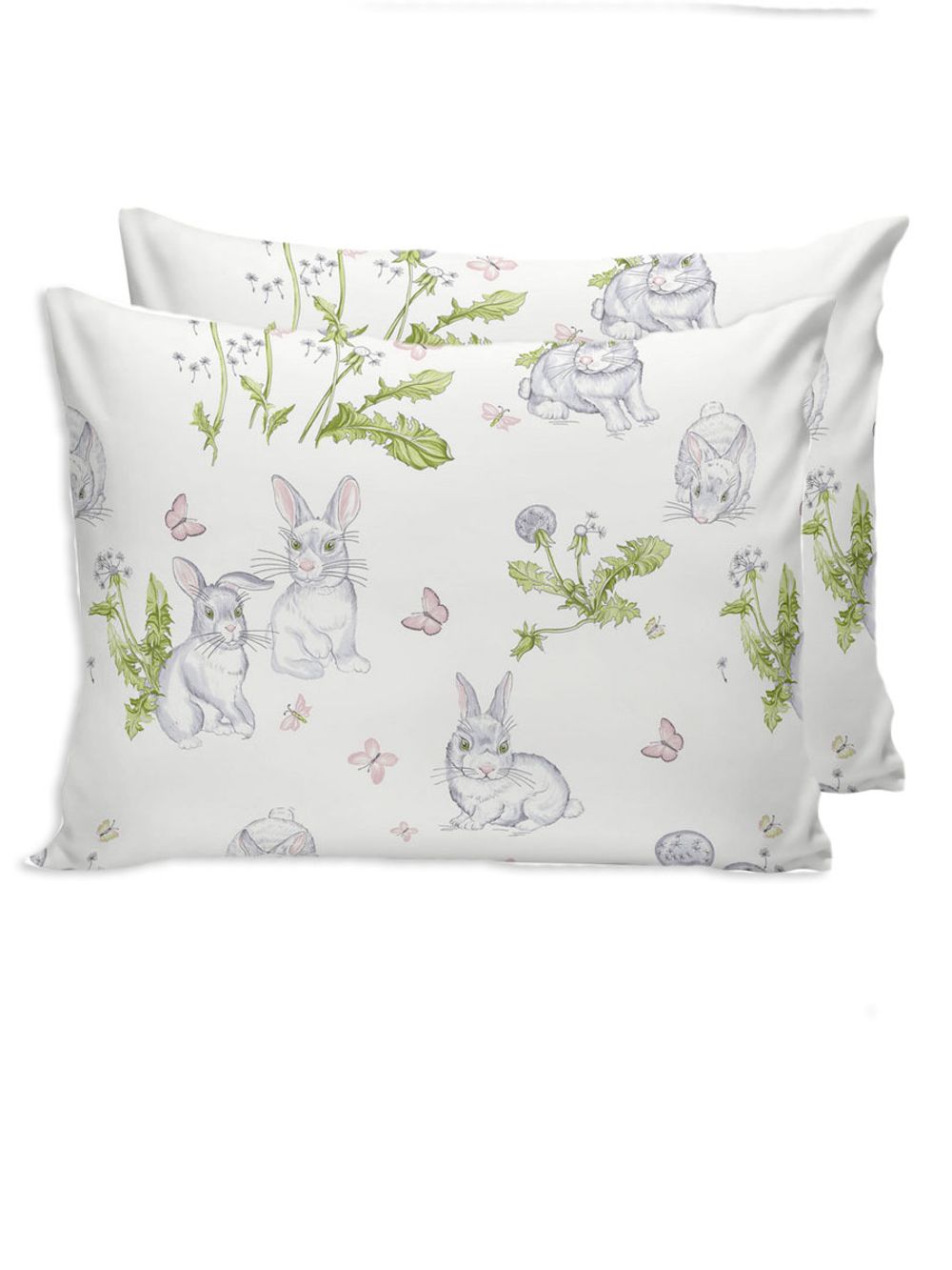 Наволочка комплект 2шт Сказка "Кролики" 40х60 см, поплин