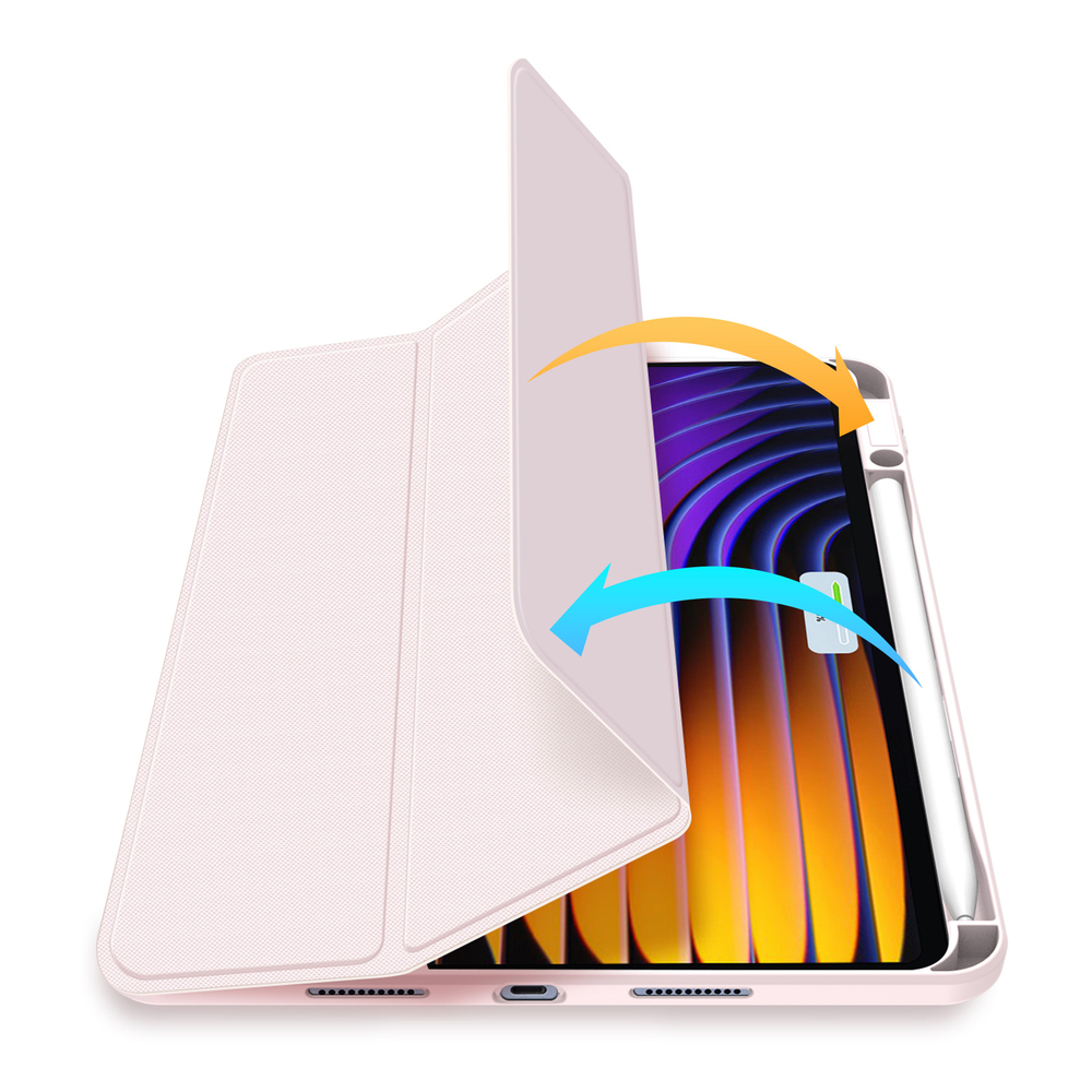 Чехол книжка розового цвета для Xiaomi Pad 8, 8 Pro и Pad 7, 7 Pro, серия Toby Series Case от Dux Ducis