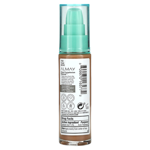 Almay, Clear Complexion Makeup, оттенок 700 бежевый, 30 мл (1 жидк. унция)