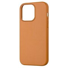 Чехол из натуральной кожи (MagSafe + анимация NFC) Leather Case для iPhone 13 Pro (Золотисто-коричневый) с магнитом Premium