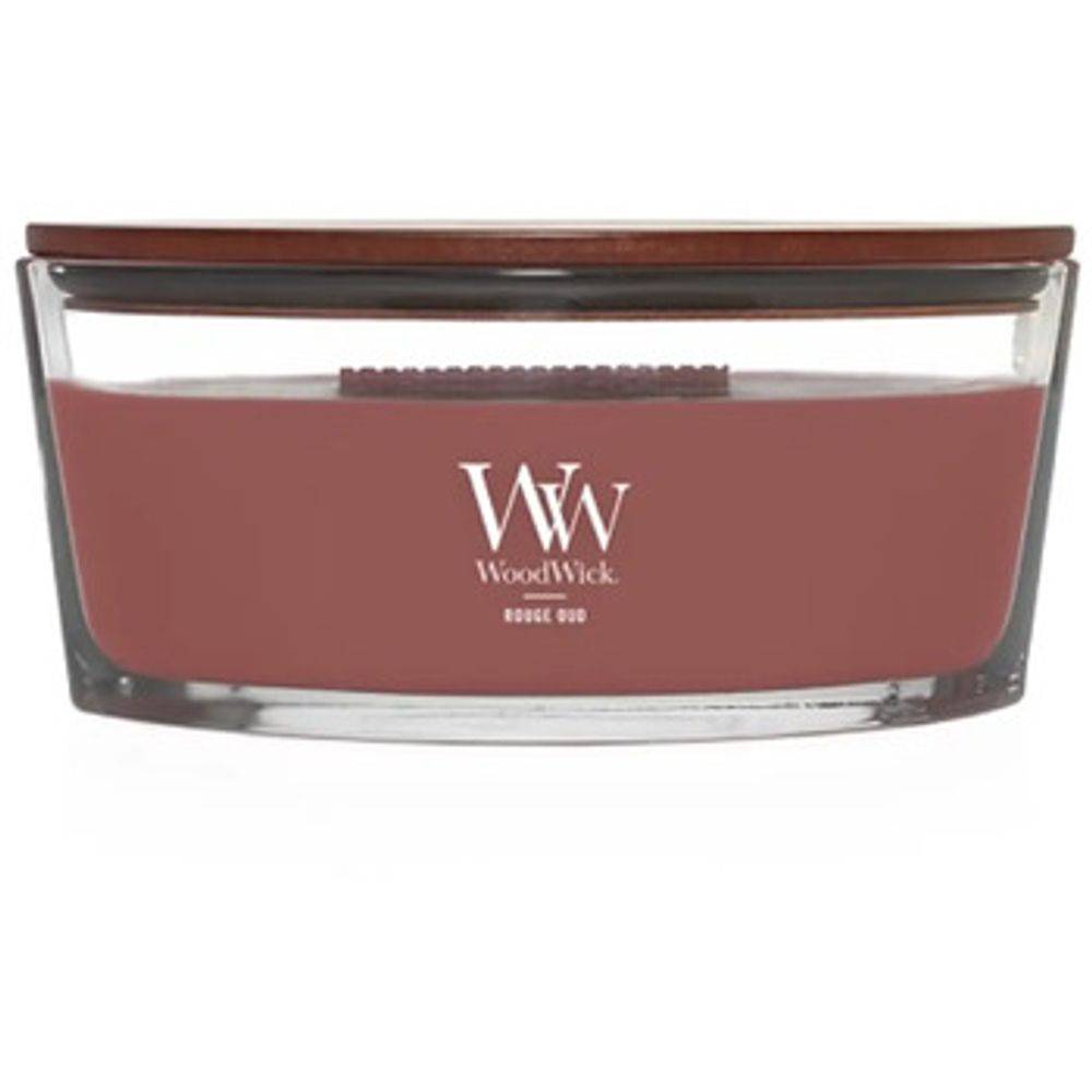WoodWick Rouge Oud Loď ( růžový oud )- Vonná svíčka 453.6g