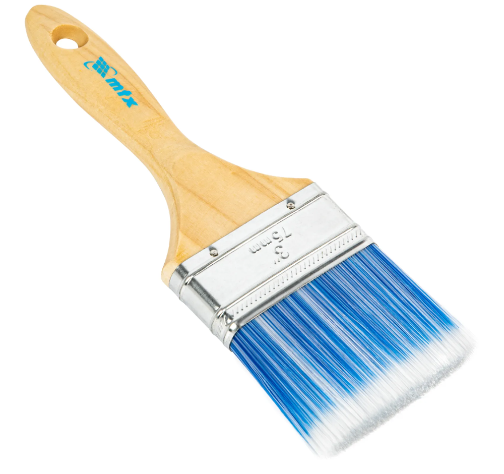 83073 Кисть плоская "Евро" 3", искусственная щетина 75мм, деревянная ручка  MTX