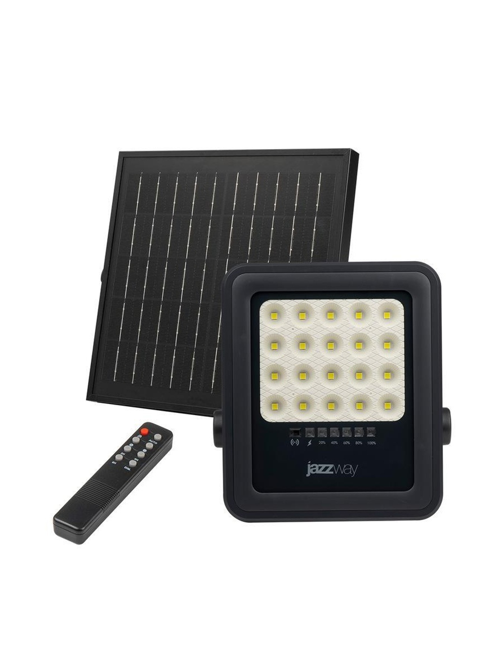 Прожектор светодиодный PFL SOLAR 02 50 6500К GR IP65 ДО с солнечн. панелью и пультом Pro+ JazzWay 5058460