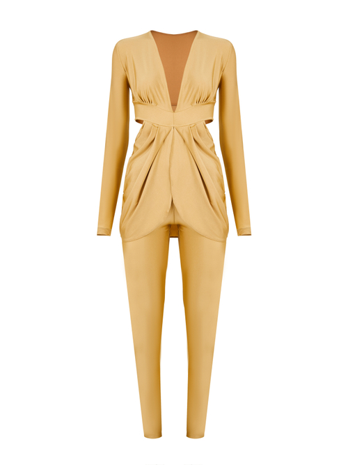 Комбинезон с открытой спиной из бифлекса