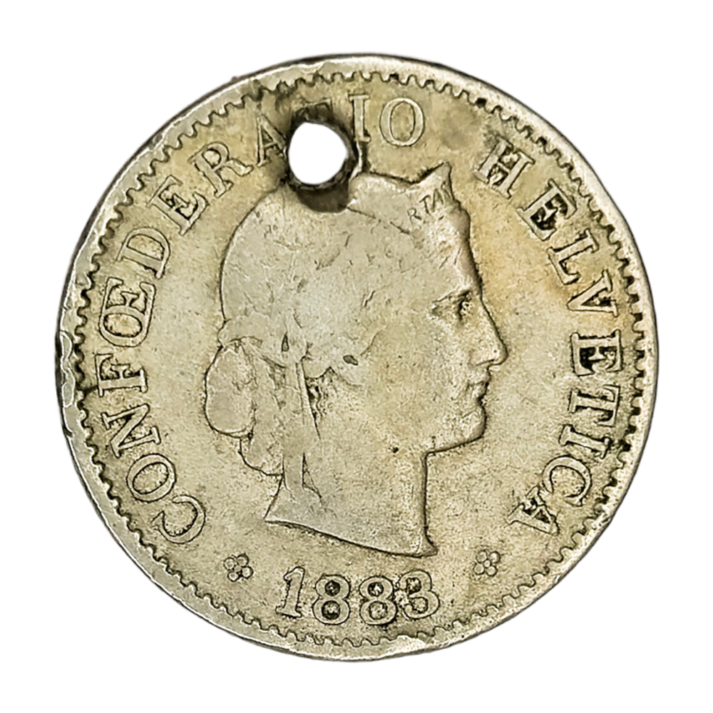Switzerland, 5 Rappen, 1883 – Libertas Series, F