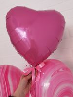 F Шар Сердце 18''/46 см, Розовый Макарунс (БГ-15)