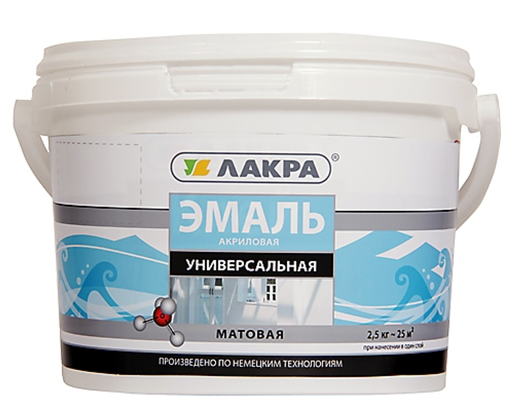 Эмаль акриловая универсальная ЛАКРА белая матовая (2,5кг)