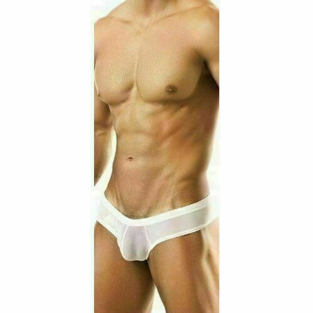 Мужские трусы брифы белые прозрачные Joe Snyder White Brie