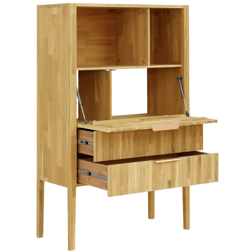 Книжный шкаф, 90х42х150, Розенбург, буфет, из массива дуба, MAKOSA