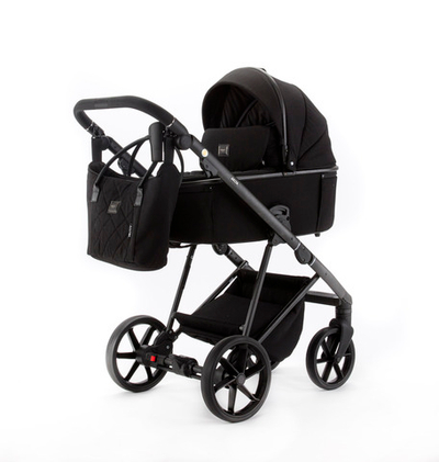 Детская универсальная коляска Adamex Delta Natura - DN-11 Carbon (черная ткань)