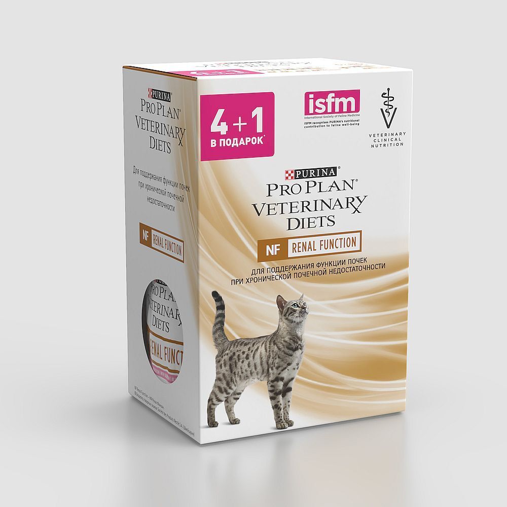 PVD NF Консервы ПРОМО 4+1*85г паучи для взрослых кошек при болезнях почек с курицей