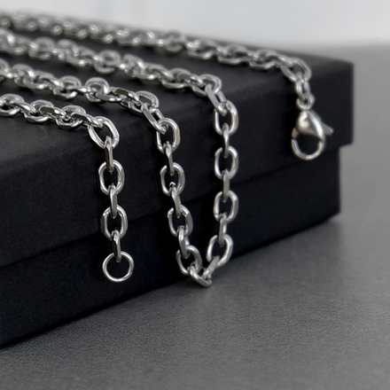 Цепь на шею из стали, якорное плетение