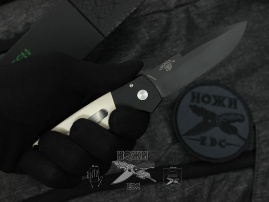 Складной нож Pro-Tech BT2752 Terzuola Tuxedo ATCF c клинком из стали CPM-Magnacut, рукоять алюминий / микарта