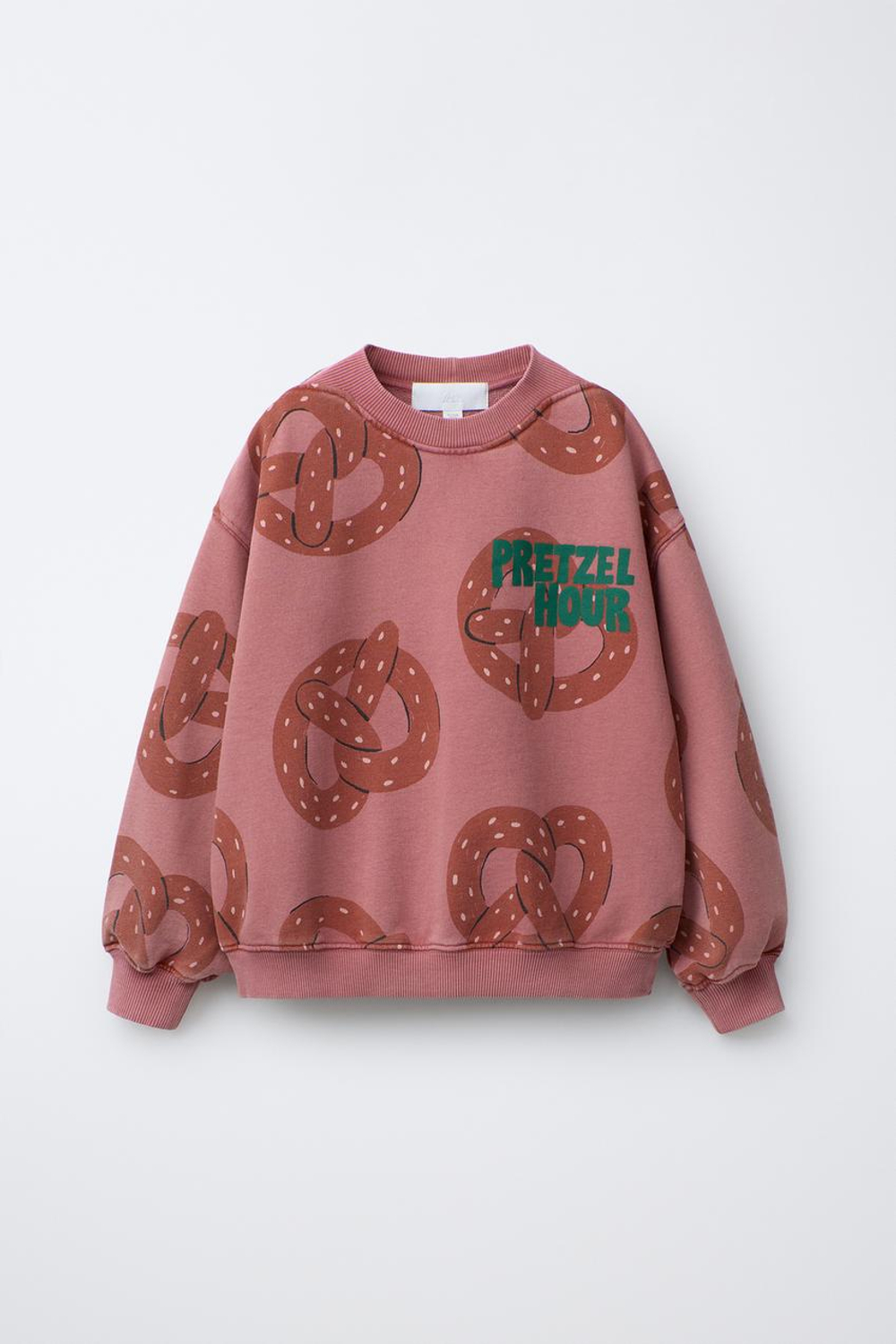 ZARA ТОЛСТОВКА С ПРИНТОМ «КРЕНДЕЛЬ», ЛОСОСЕВЫЙ