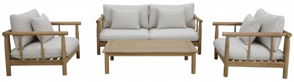 Диван деревянный двухместный Tagliamento Bungalow, натуральный, бежевый