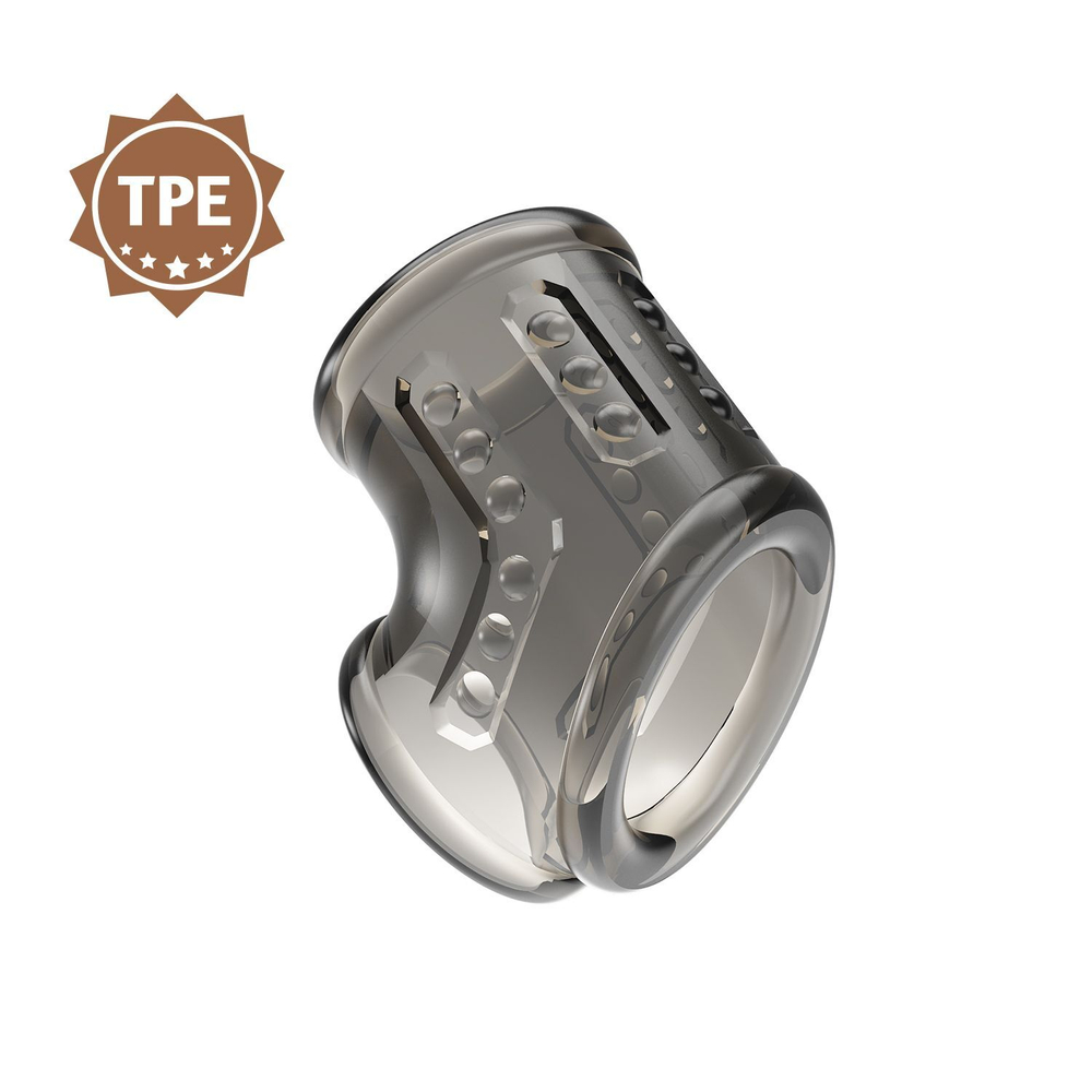 Дымчатая насадка на пенис и мошонку (Цвет: дымчатый)