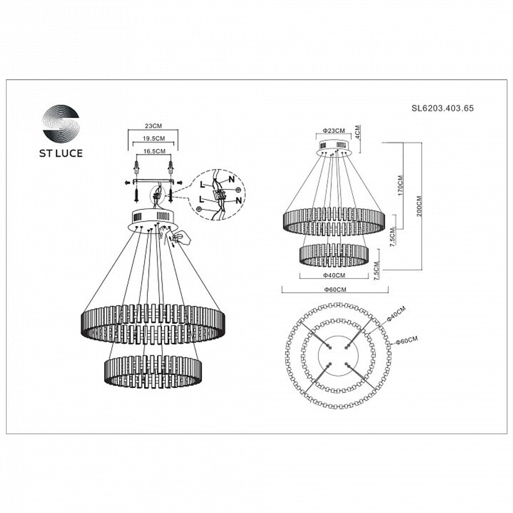 Подвесная люстра ST-Luce SL6203.403.65