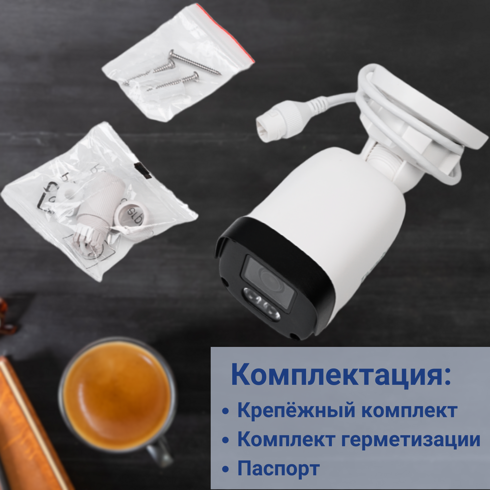 Tiandy TC-C32QN I3/E/Y/2.8mm/V5.0 Видеокамера IP 2Мп цилиндрическая уличная, с микрофоном (2.8мм)