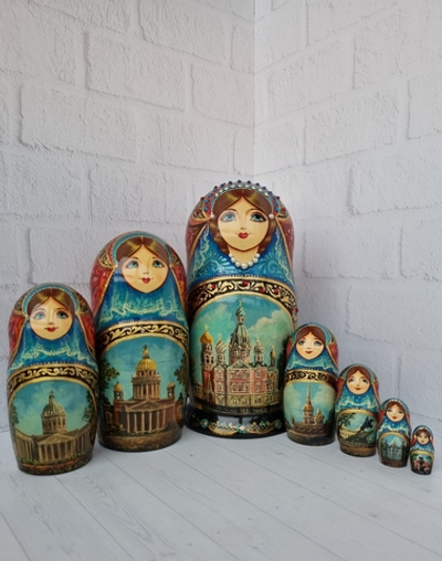 Матрешка "Санкт-Петербург" 7 мест