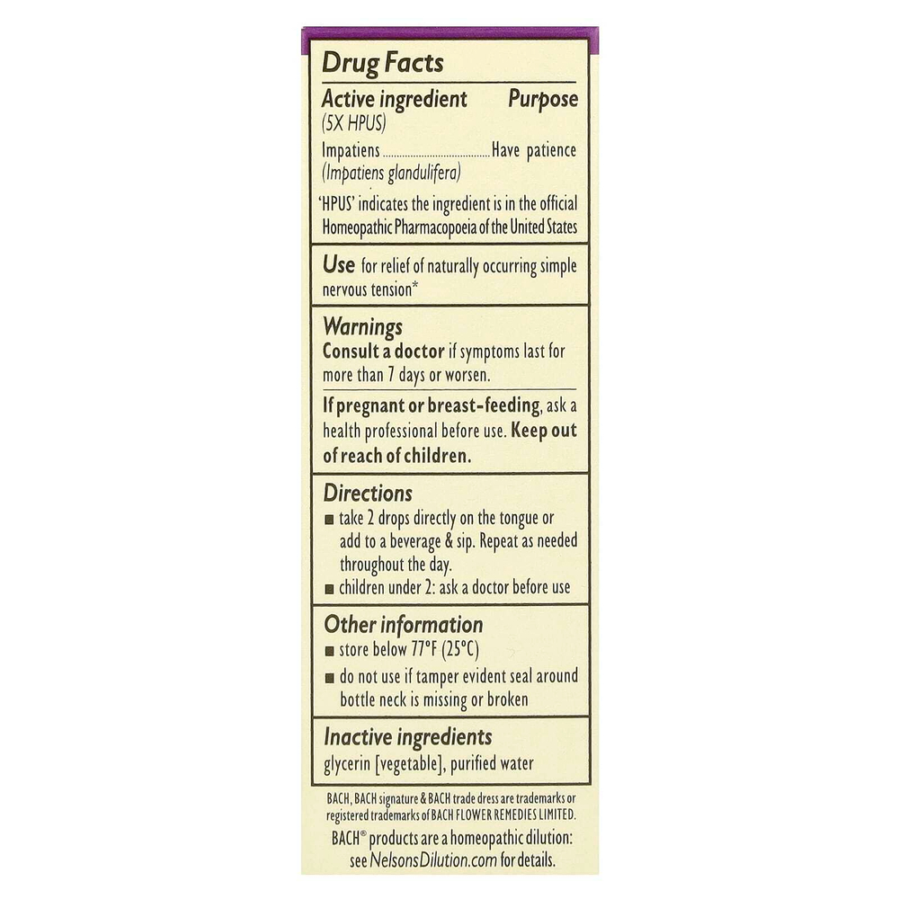Bach, Original Flower Remedies, недотрога, 10 мл (0,35 жидк. унции)