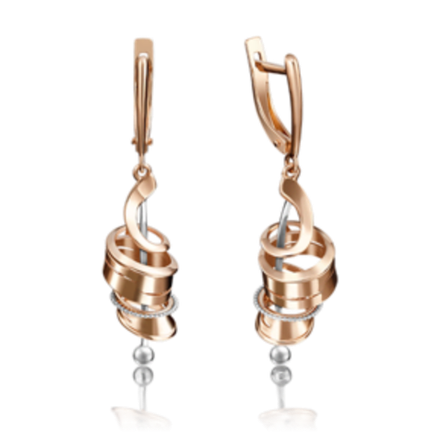 Серьги с английским замком из красного золота 02-4089-00-000-1110-48