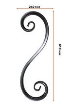 кованый элемент волюта 610х240