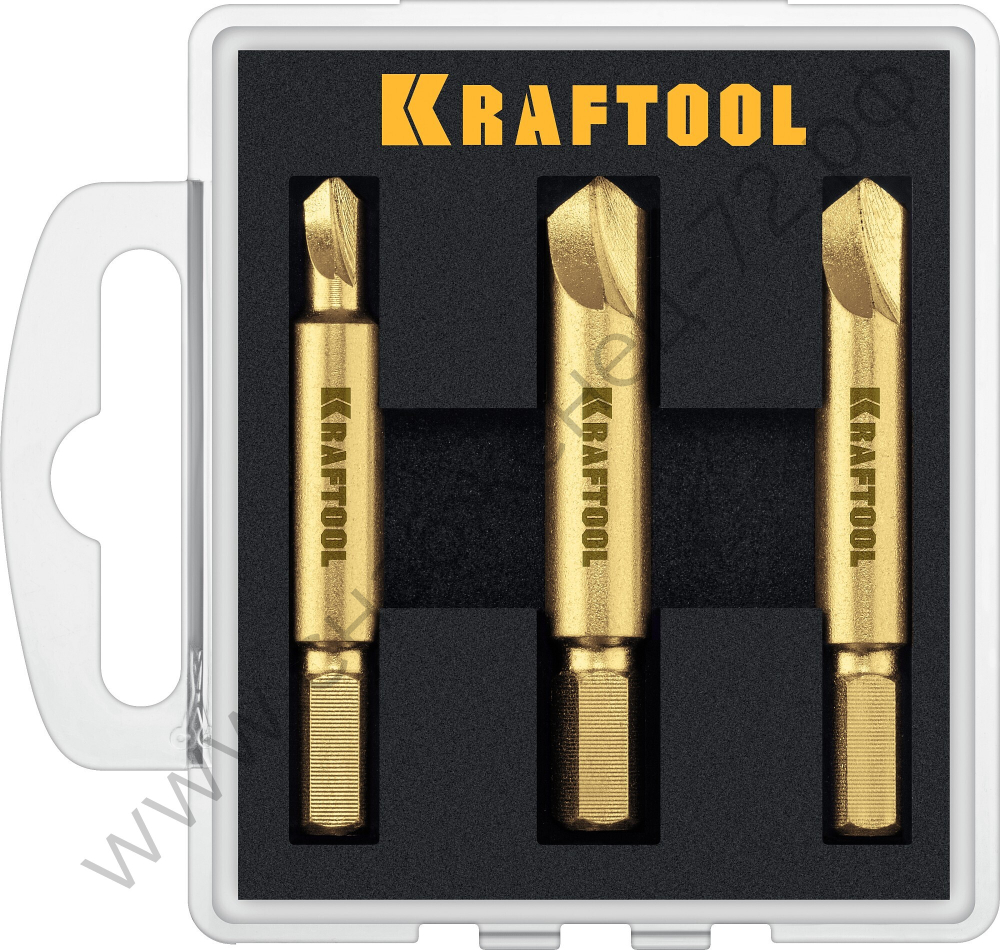 KRAFTOOL 3 шт, Набор экстракторов поврежденного крепежа (26770-H3)