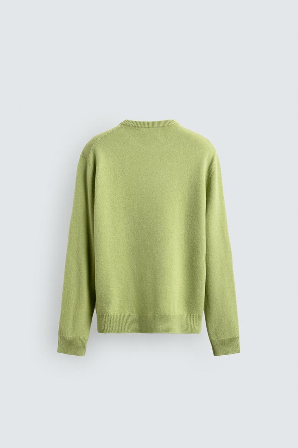 ZARA СВИТЕР ИЗ ШЕРСТИ И АЛЬПАКИ, ЛАЙМОВЫЙ