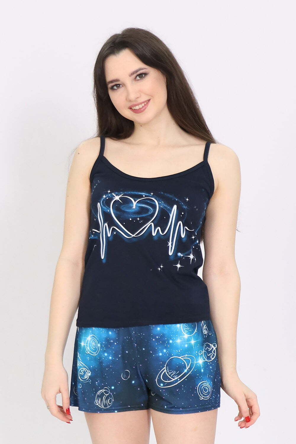 [m]Пижама женская "РИТМ" майка+шорты модель КЖ 0165 кулирка+микрофибра