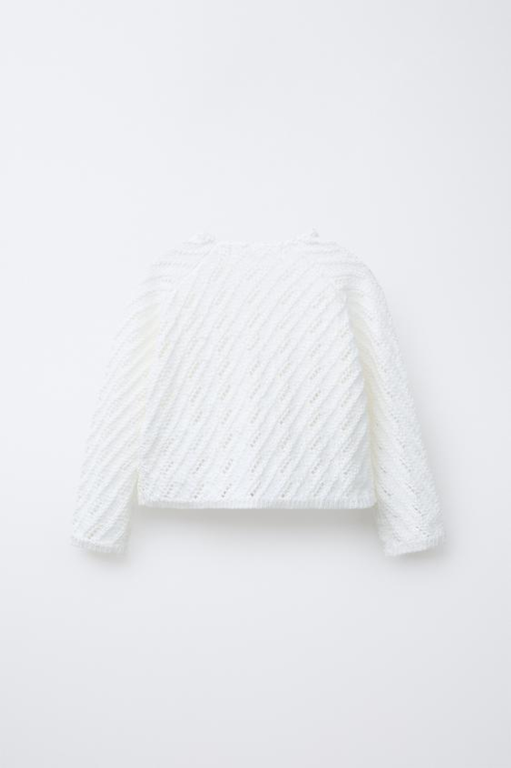 ZARA ТЕКСТУРНЫЙ КАРДИГАН, БЕЛЫЙ